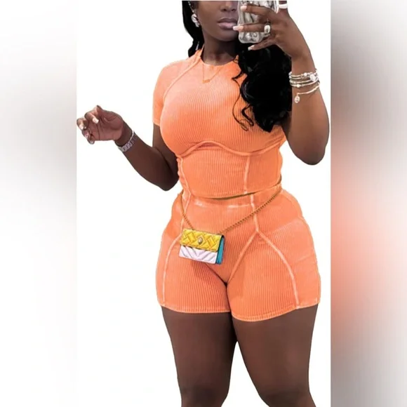 Casual Workout Stretchy High Waist Yoga Short and Crop Top Athletic Outfits 2024 - Picture 4 of 5